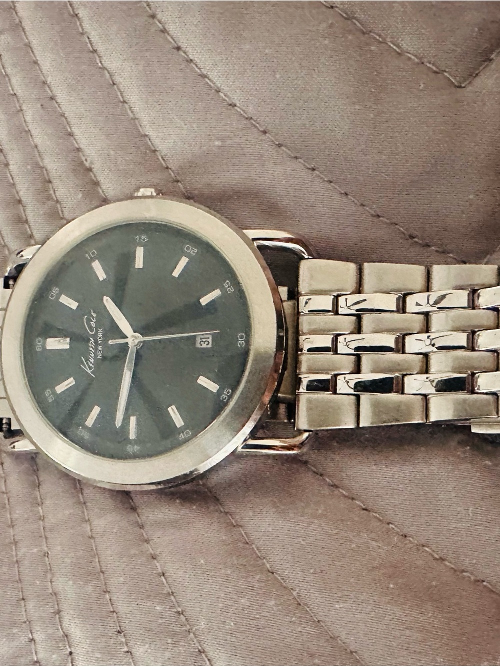 Kenneth Cole New York Silver Men’s Stainless Steel Watch with Black Dial